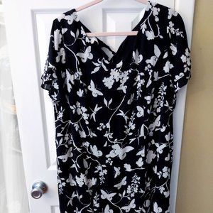 Talbots Black and White Pattern Dress